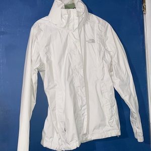 white north face wind breaker